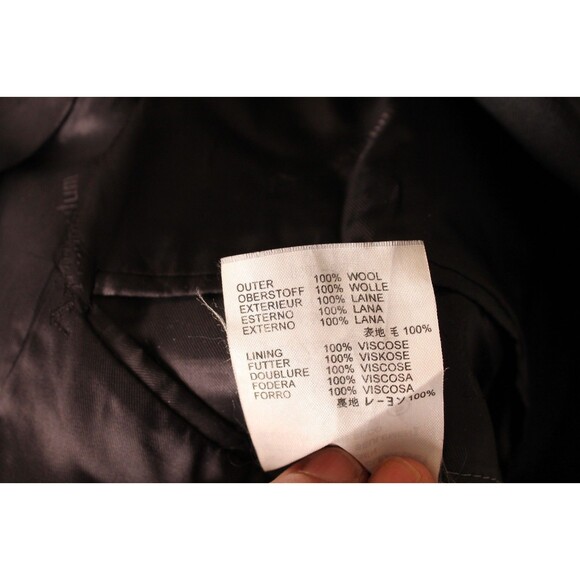 Aquascutum Men's Gold Button Sport Coat Size 42R 100% Wool Navy Blue - Picture 10 of 10